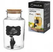 Pojemniki kuchenne - Szklany Słoik Z Kranikiem Lemon Galicja 2L - miniaturka - grafika 1