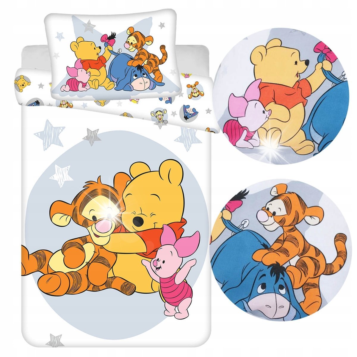 Komplet pościeli Kubuś Puchatek Miękka Bawełna 100x135 cm dla dziecka