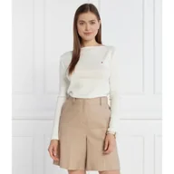 Bluzki damskie - Tommy Hilfiger Bluzka CODY RIB SLASH-NK LS | Slim Fit - miniaturka - grafika 1