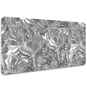 Podkładki na biurko - Podkładka mata ochrona biurka Szare liście 100x50cm, Dywanomat - miniaturka - grafika 1