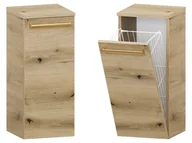 Szafki łazienkowe - Słupek Łazienkowy ATHD 30 cm K - Dąb Evoke Coast Mat - Uchwyty Złote Polerowane - miniaturka - grafika 1