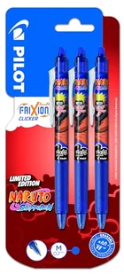 PILOT x NARUTO - FriXion Ball Clicker zestaw 3 szt. - długopisy wymazywalne i chowane - limitowana edycja Naruto Shipudden - Długopisy kulkowe - Niebieskie - Średnia końcówka - Długopisy - miniaturka - grafika 1