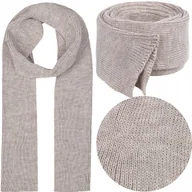 Apaszki i szaliki męskie - MĘSKI BEŻOWY SZAL KLASYCZNY SZALIK JESIENNY ZIMOWY UNISEX 180x20cm - miniaturka - grafika 1
