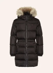 Tommy Hilfiger Płaszcz Puchowy Z Odpinanym Sztucznym Futrem schwarz - Płaszcze damskie - miniaturka - grafika 1