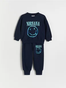 Reserved - Komplet Nirvana - granatowy - Bluzy i sweterki niemowlęce - miniaturka - grafika 1
