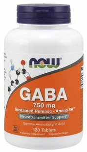 GABA - Kwas Gamma Aminomasłowy 750 mg o przedłużonym uwalnianiu (120 tabl.) - Aminokwasy - miniaturka - grafika 1