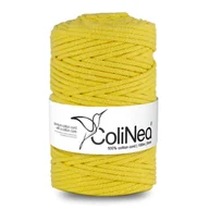 Półfabrykaty do biżuterii - ColiNea/Sznurek bawełniany z bawełnianym rdzeniem, pleciony, 5mm, 100m, jasny żółty - miniaturka - grafika 1