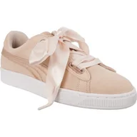 Trampki damskie - Puma Suede Heart Lunalux Wn S Cream Tan brązowe - miniaturka - grafika 1