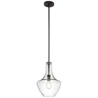 Lampy sufitowe - Lampa wisząca Everly - kolor brązowy, transparentny - KL/EVERLY/P/S OZ - miniaturka - grafika 1