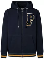 Bluzy męskie - Pepe Jeans Męska bluza z kapturem Michon, Niebieski (Dulwich), XXL - miniaturka - grafika 1