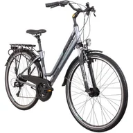 Rowery - Rower trekkingowy INDIANA X-Road 3.0 D15 28 cali damski Grafitowo-czarny - miniaturka - grafika 1