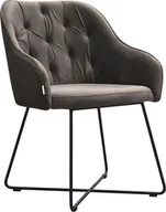 Fotele - Elior Szary fotel pikowany do salonu - Harpos 4X - miniaturka - grafika 1