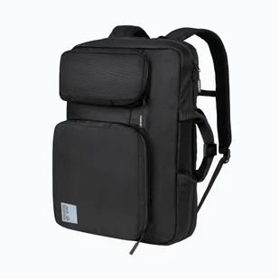 Torba na ramię - plecak na latopa 14" Jack Wolfskin NEW YORK 2IN1 FLIPBAG ultra black - ONE SIZE - Plecaki - miniaturka - grafika 2