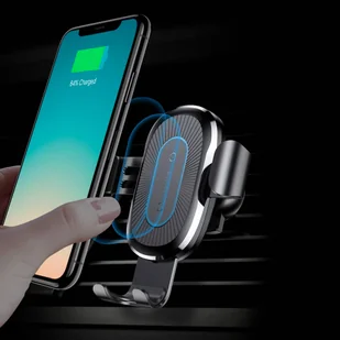 Baseus Wireless Charger Gravity uchwyt samochodowy na kratkę wentylacyjną + bezprzewodowa ładowarka Qi srebrny (WXYL-0S) - Ładowarki do telefonów - miniaturka - grafika 6
