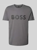 Koszulki męskie - T-shirt z nadrukiem z logo - miniaturka - grafika 1