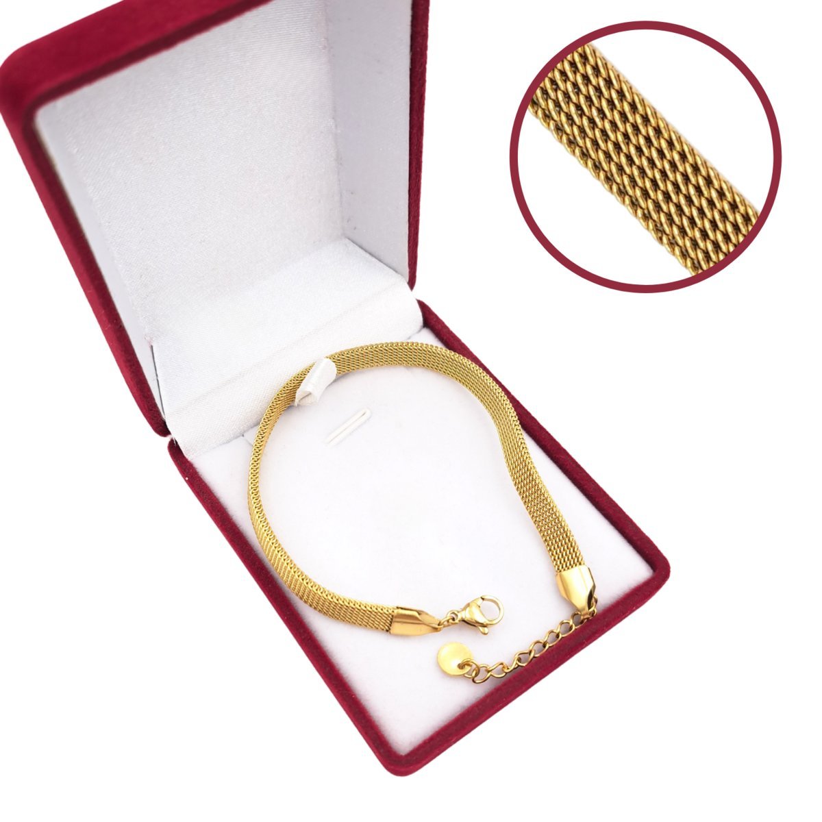 Bransoletka Złota Taśma 5mm - Pozłacana Stal Chirurgiczna