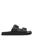 Klapki i japonki damskie - Calvin Klein Klapki City Sandal Buckle Lth HW0HW02885 Czarny - miniaturka - grafika 1