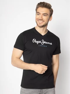 Koszulki męskie - Pepe Jeans T-Shirt Eggo V PM501389 Czarny Regular Fit - grafika 1
