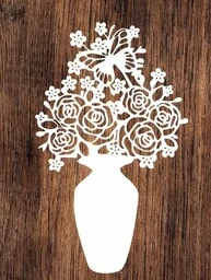 Wazon z kwiatami- wycinanka z kartonu - Zabawki kreatywne - miniaturka - grafika 1