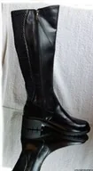 Kozaki damskie - BnW Kozaki ze skóry cholewka 40-46 cm płaski 4 cm - miniaturka - grafika 1