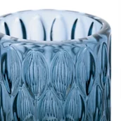 Świeczniki - Świecznik VIGO kolor niebieski ameliahome - CANDLEHOLDER/AH/VIGO/NAVY/9X9,5 - miniaturka - grafika 1