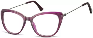 Okulary korekcyjne, oprawki, szkła - Sunoptic Oprawki korekcyjne okulary Kocie Oczy zerówki damskie CP121C fioletowe - grafika 1