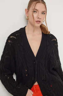 Desigual kardigan damski kolor czarny - Swetry damskie - miniaturka - grafika 1