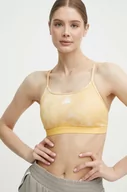 Bielizna sportowa damska - adidas Performance biustonosz sportowy kolor żółty wzorzysty IS4236 - miniaturka - grafika 1