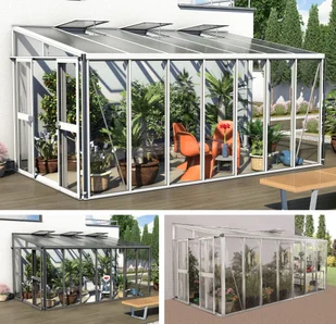 VITAVIA szklarnia przyścienna Helena 11900, srebrna - (11,9 m2; 2,66 x 4,60 m) + baza - Szklarnie ogrodowe - miniaturka - grafika 7