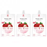 Galaretki - Jelly.B Galaretka Konjac Liczi roślinno-owocowa Zestaw 3 x 150 g - miniaturka - grafika 1