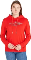 Bluzy damskie - Tommy Hilfiger Damska bluza z kapturem Regular Hilfiger Script, Fajerwerki, 3XL - miniaturka - grafika 1