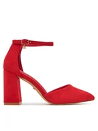 Czółenka - DeeZee Czółenka DF-82616-85-35621 Czerwony - miniaturka - grafika 1