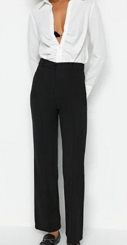 TRENDYOL SPODNIE DAMSKIE CZARNE CASUAL 36 MQF