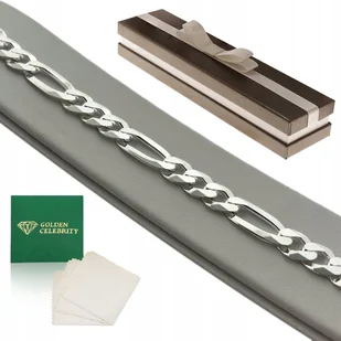 Gruba Męska Bransoletka Figaro 22Cm/9Mm Srebro Próba 925 Szeroka Na Prezent - Bransolety męskie - miniaturka - grafika 1