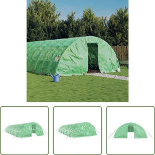 Szklarnia Living Store z ramą stalową Zielona 60 m² 12x5x2,3 m - Szklarnie ogrodowe - miniaturka - grafika 1