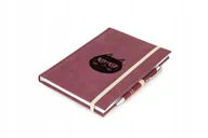 Planery - KOT Notes długopis kratka Nubuk bordowy BEŻ7 - miniaturka - grafika 1