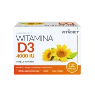 Witaminy i minerały - Vitadiet Witamina D3 4000 IU, 120 kapsułek - miniaturka - grafika 1