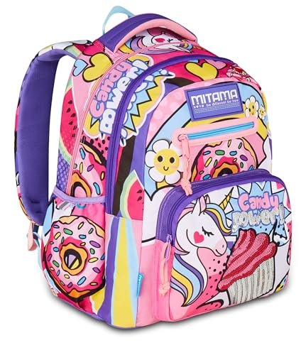 Mitama New Plus DAISYPOP plecak szkolny 30 l, bardzo pojemny, ergonomiczny, wytrzymały, dla dziewcząt, różowy, Taglia Unica, na co dzień, Różowy, Taille unique, Casual