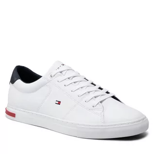 Sneakersy damskie - TOMMY HILFIGER Sneakersy Essential Leather Detail Vulc FM0FM04047 White YBR - grafika 1