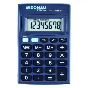 Kalkulator kieszonkowy 8 pozycyjny DONAU TECH K-DT2086-01 127x104x8mm czarny /K-DT2086-01/ DN1182 - Kalkulatory - miniaturka - grafika 1