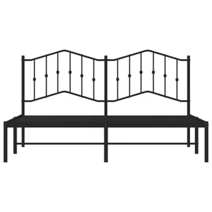 Metalowa rama łóżka z wezgłowiem, czarna, 180x200 cm Lumarko! - Łóżka - miniaturka - grafika 4