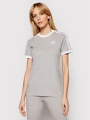 Koszulki i topy damskie - adidas T-Shirt adicolor Classics 3-Stripes GN2909 Szary Regular Fit - miniaturka - grafika 1