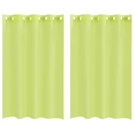 Zasłony - vidaXL Zasłony woalowe z przelotkami 2 szt. Jabłko zielone 140x175 cm - miniaturka - grafika 1