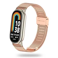 Akcesoria do smartwatchy - Metalowa Bransoletka do Xiaomi Mi Band 8 / 8 NFC różowe złoto - miniaturka - grafika 1