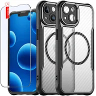 Etui i futerały do telefonów - Etui do iPhone 13do MagSafe, Czarne Matowe, Trwałe, Wzmacniane| + Szkło - miniaturka - grafika 1