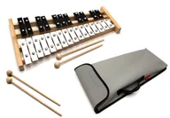 Akcesoria do perkusji - DZWONKI Chromatyczne CYMBAŁKI + POKROWIEC + 4 pałki szary - miniaturka - grafika 1