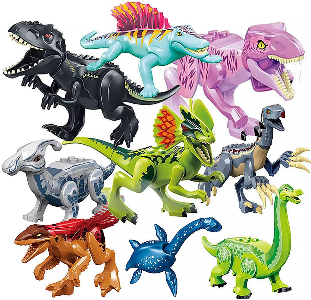 Zestaw nr 2 - klocki figurki dinozaury - 9 szt.