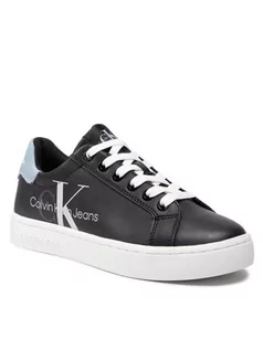 Sneakersy damskie - Calvin Klein Jeans Sneakersy Cupsole Laceup Sneaker Logo B YW0YW00603 Czarny - grafika 1