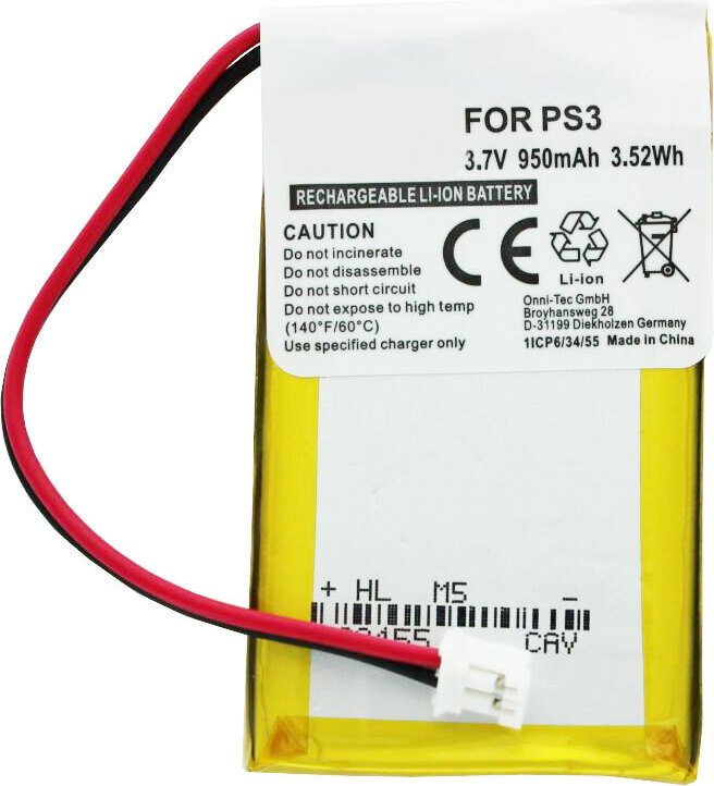 Akumulator AccuCell pasuje do akumulatora kontrolera bezprzewodowego Sony PS3 SIXAXIS LIP1859, CS-SP130SL, LIS1359, LIP1472