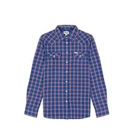 Koszule damskie - Wrangler Damska koszula Slim REG Western Shirt, Nautical Blue, L, Nautical Blue, L - miniaturka - grafika 1